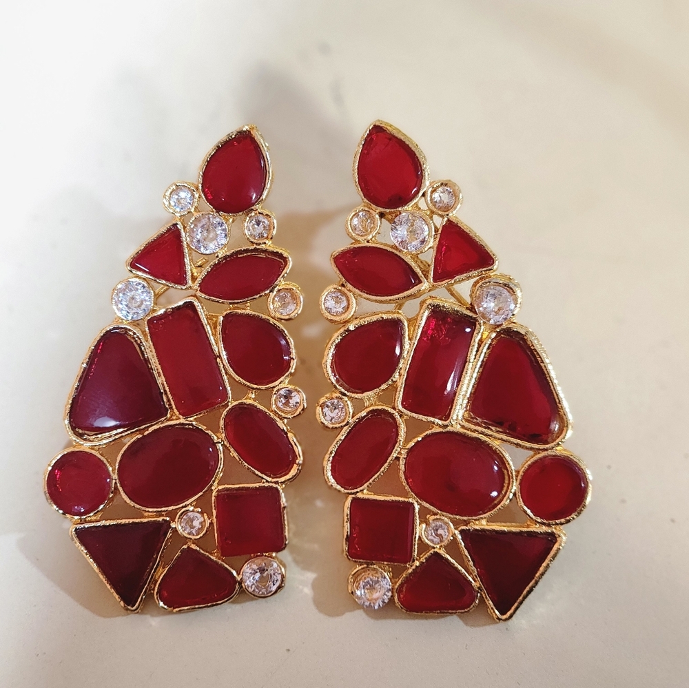 Maroon Beautiful Statement Necklace Egyptian Styl… - image 8